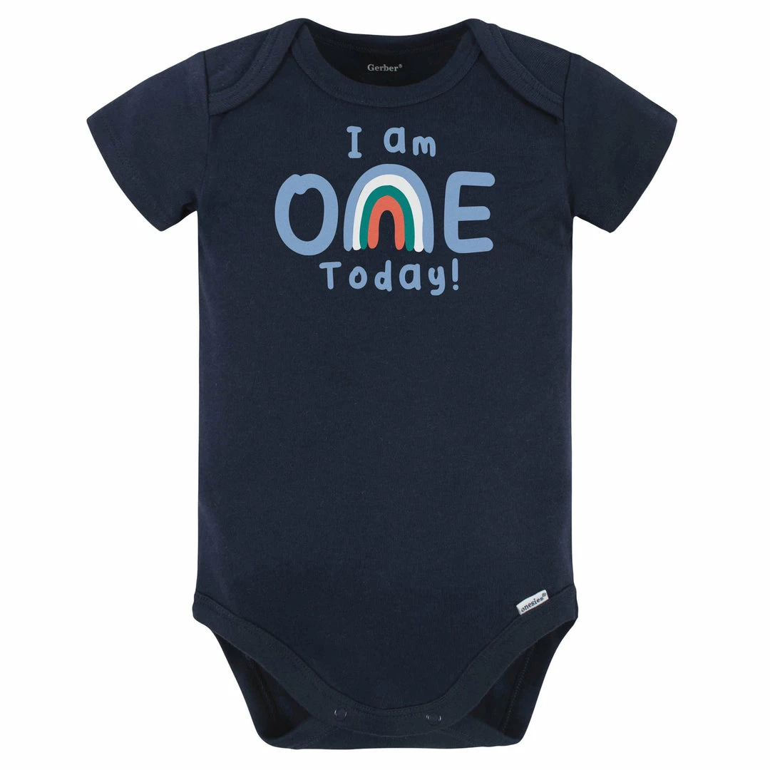 Discount 👏 Gerber® BabyPreemie - 24M Baby Boy "I Am One Today" Short Sleeve Onesies® Bodysuit 🔔 1 Gerber® BabyPreemie - 24M Baby Boy "I Am One Today" Short Sleeve Onesies® Bodysuit