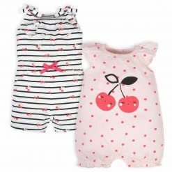 Gerber® See What's New 2-Pack Baby & Toddler Girls Cherry Kisses Rompers