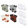 Gerber® 10-Pack Baby Boys Camping & White Wiggle Proof® Socks
