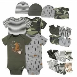Gerber® BabyPreemie - 24M 18-Piece Baby Boys Bear Onesies® Bodysuit, Mitten, Cap, & Sock Set
