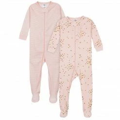 Gerber® BabyPreemie - 24M 2-Pack Baby & Toddler Girls Love Snug Fit Footed Cotton Pajamas