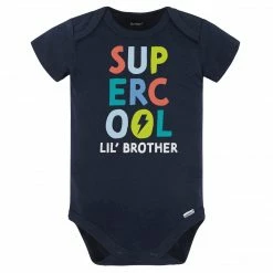 Gerber® Baby Boy "Super Cool Little Brother" Short Sleeve Onesies® Bodysuit