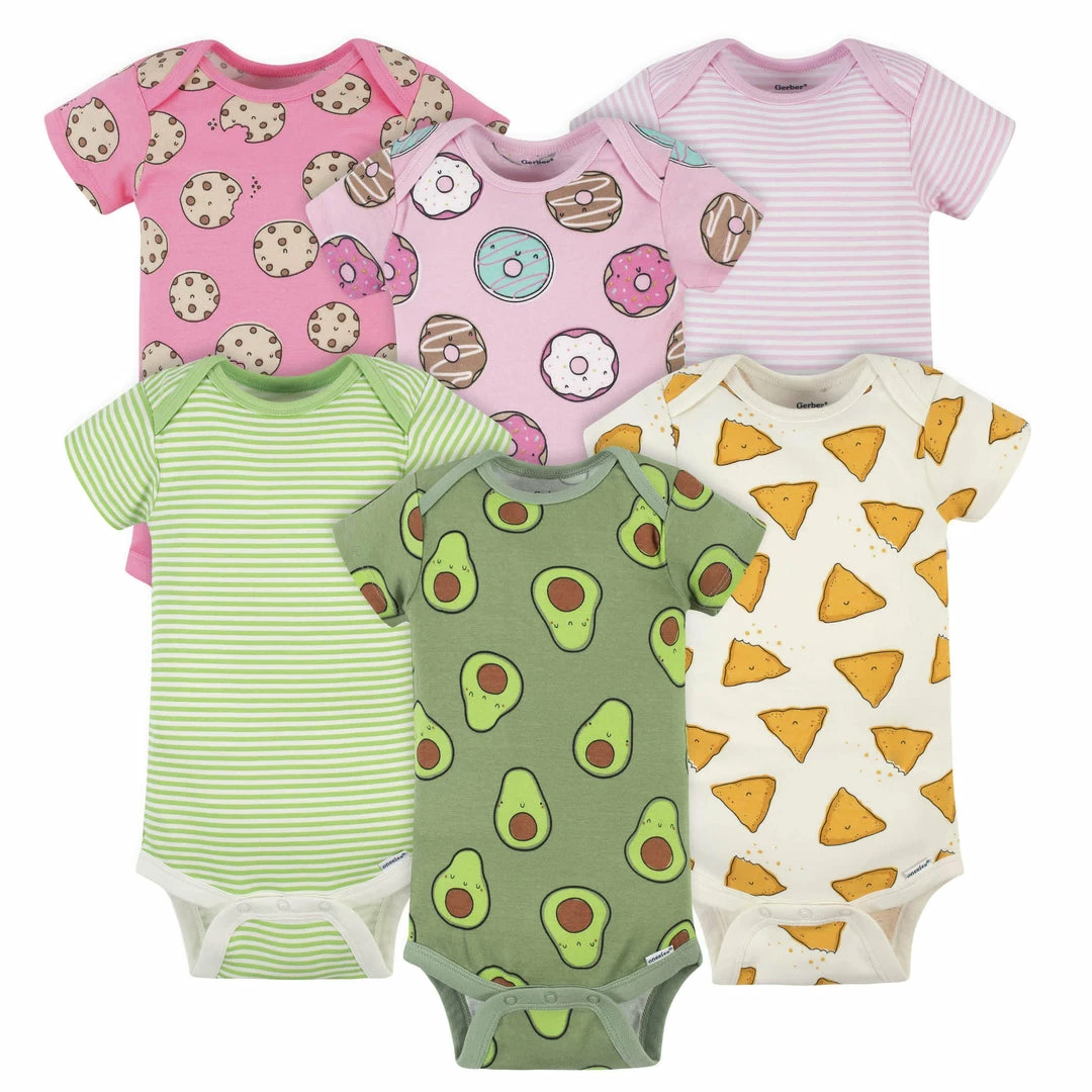 Best deal 🧨 Gerber® 6-Pack Baby Donuts & Avocados Onesies® Bodysuits 🥰 1 Gerber® 6-Pack Baby Donuts & Avocados Onesies® Bodysuits