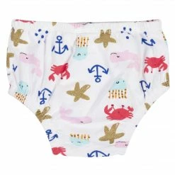 Gerber® 3-Piece Baby Girls' Sea Creatures Dress, Diaper Cover, And Hat Set