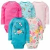 Gerber® 5-Pack Baby Girls Bear Long Sleeve Onesies® Bodysuits BabyPreemie - 24M