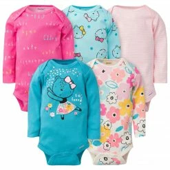 Gerber® 5-Pack Baby Girls Bear Long Sleeve Onesies® Bodysuits BabyPreemie - 24M