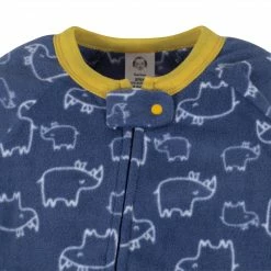 Gerber® BabyPreemie - 24M 2-Pack Baby Boys Zoo & Rhino Fleece Pajamas