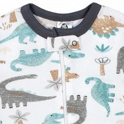 Gerber® See What's New 2-Pack Baby & Toddler Boys Dino Blues Snug Fit Footed Cotton Pajamas