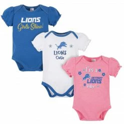 NFL Detroit Lions Baby Girls Short Sleeve Bodysuits BabyPreemie - 24M