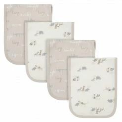 Gerber® BabyPreemie - 24M 4-Pack Baby Neutral Safari Terry Burp Cloths