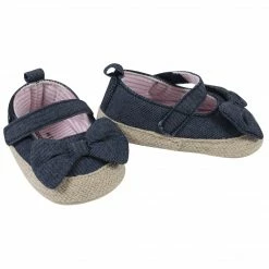 Gerber® BabyPreemie - 24M Baby Girls Navy Chambray Shoes