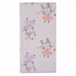 Gerber® 4-Pack Girls Bunny Ballerina Flannel Burp Cloths