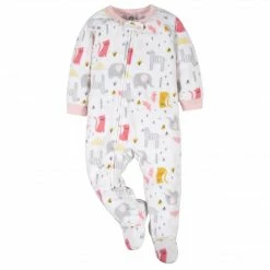 Gerber® BabyPreemie - 24M 2-Pack Baby Girls Zoo & Zebra Fleece Pajamas