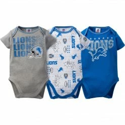 NFL Lions 3-Pack Infant Short Sleeve Bodysuits