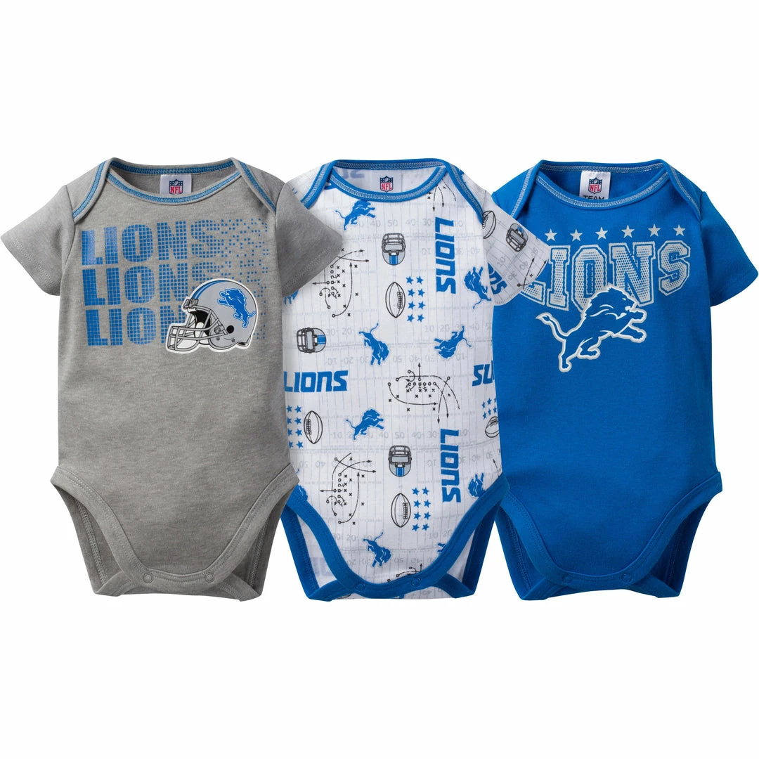 Budget ⭐ NFL Lions 3-Pack Infant Short Sleeve Bodysuits 👍 1 NFL Lions 3-Pack Infant Short Sleeve Bodysuits