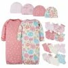 Gerber® 16-Piece Baby Girls Princess Gown, Mitten, Cap, & Sock Set