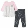 Just Born By Gerber® Organic Baby Girls 2-Piece Lil' Lamb Shirt And Pant Set