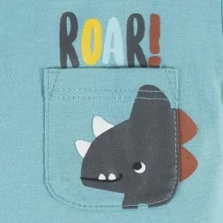 Gerber® 2-Piece Baby & Toddler Boys Dino Blues Pocket Tee & Knit Shorts Set