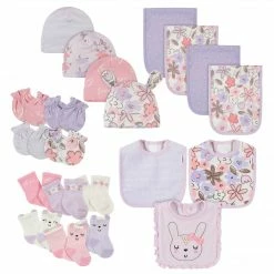Gerber® 21-Piece Baby Girls Bunny Ballerina Terry Bib, Burpcloth, Mittens, Cap And Bootie Sock Set