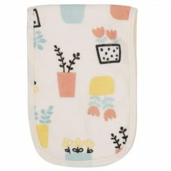 Gerber® 4-Pack Baby Girls Comfy Stretch Flower Pot Burp Cloths