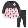Gerber® BabyPreemie - 24M 2-Piece Baby & Toddler Girls Pink A Dots Dress & Legging Set