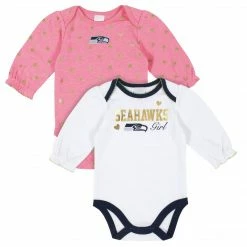NFL Seattle Seahawks Baby Girls Long Sleeve Bodysuits BabyPreemie - 24M