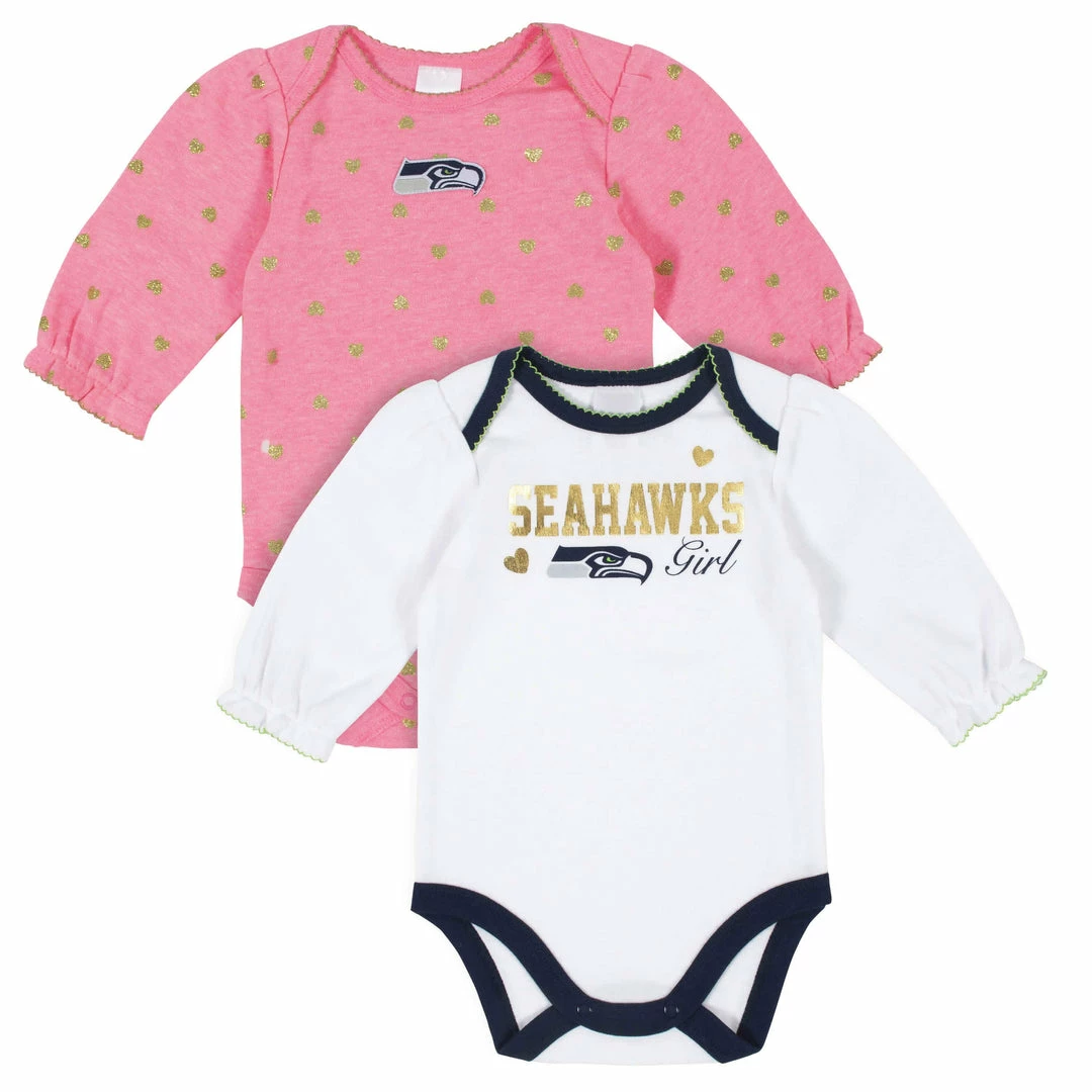 Cheapest ๐ NFL Seattle Seahawks Baby ๐ง Girls Long Sleeve Bodysuits BabyPreemie - 24M ๐ 1 NFL Seattle Seahawks Baby Girls Long Sleeve Bodysuits BabyPreemie - 24M