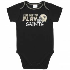 NFL New Orleans Saints 3-Piece Baby Boys Bodysuit, Sleep 'N Play, And Cap Set