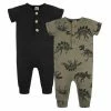 Gerber® See What's New 2-Pack Baby Boys Fossils & Black Short Sleeve Rompers