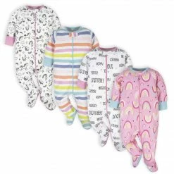Onesies® Brand 4-Pack Baby Girls Unicorns Sleep N' Plays BabyPreemie - 24M