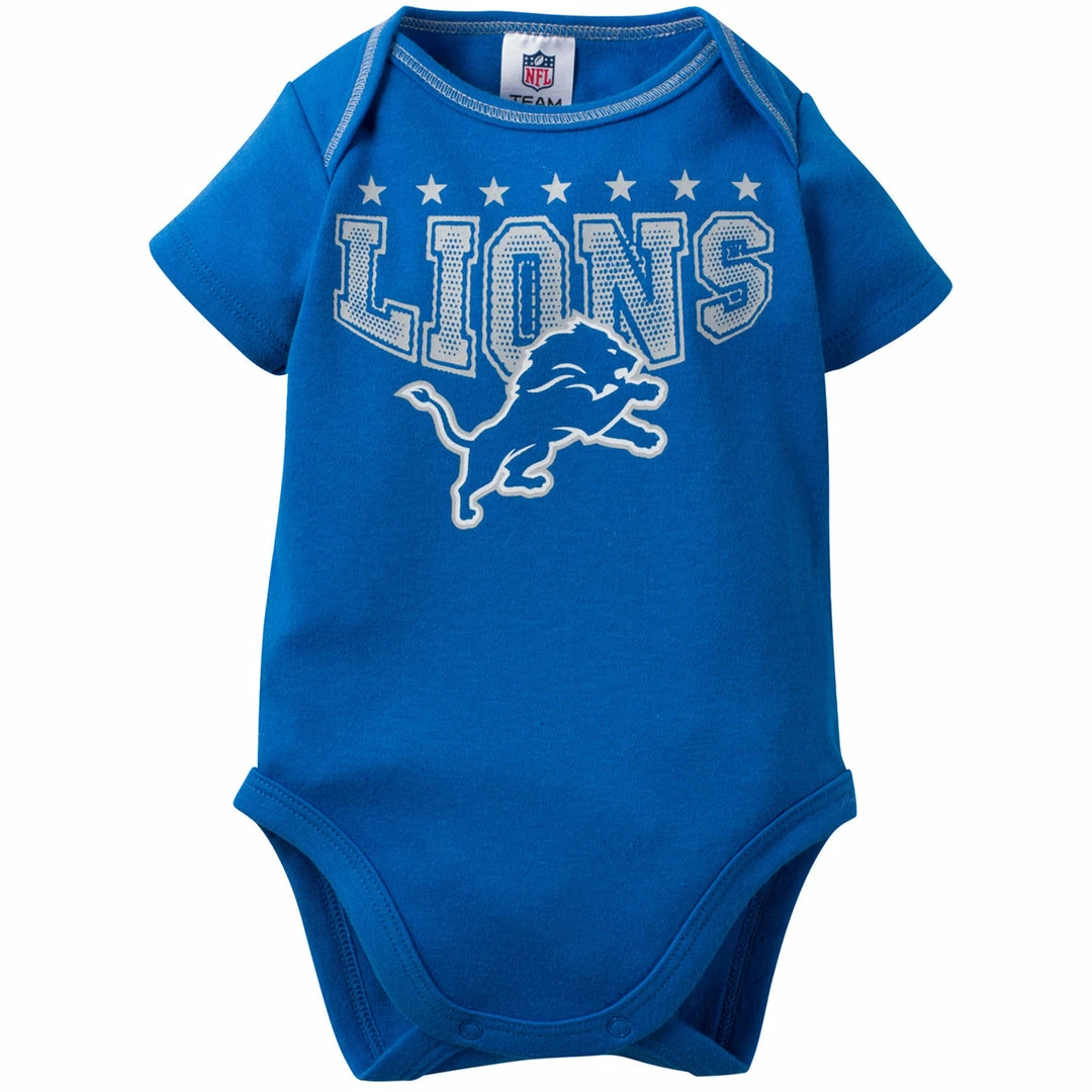 Budget ⭐ NFL Lions 3-Pack Infant Short Sleeve Bodysuits 👍 4 NFL Lions 3-Pack Infant Short Sleeve Bodysuits