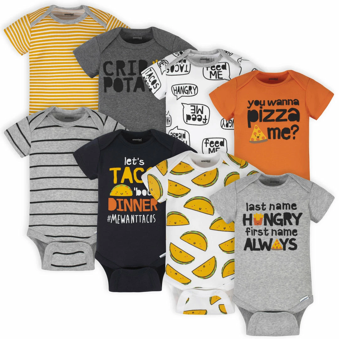 Promo 🌟 8-Pack Baby Neutral Taco Onesies® Brand Bodysuits 💯 1 8-Pack Baby Neutral Taco Onesies® Brand Bodysuits