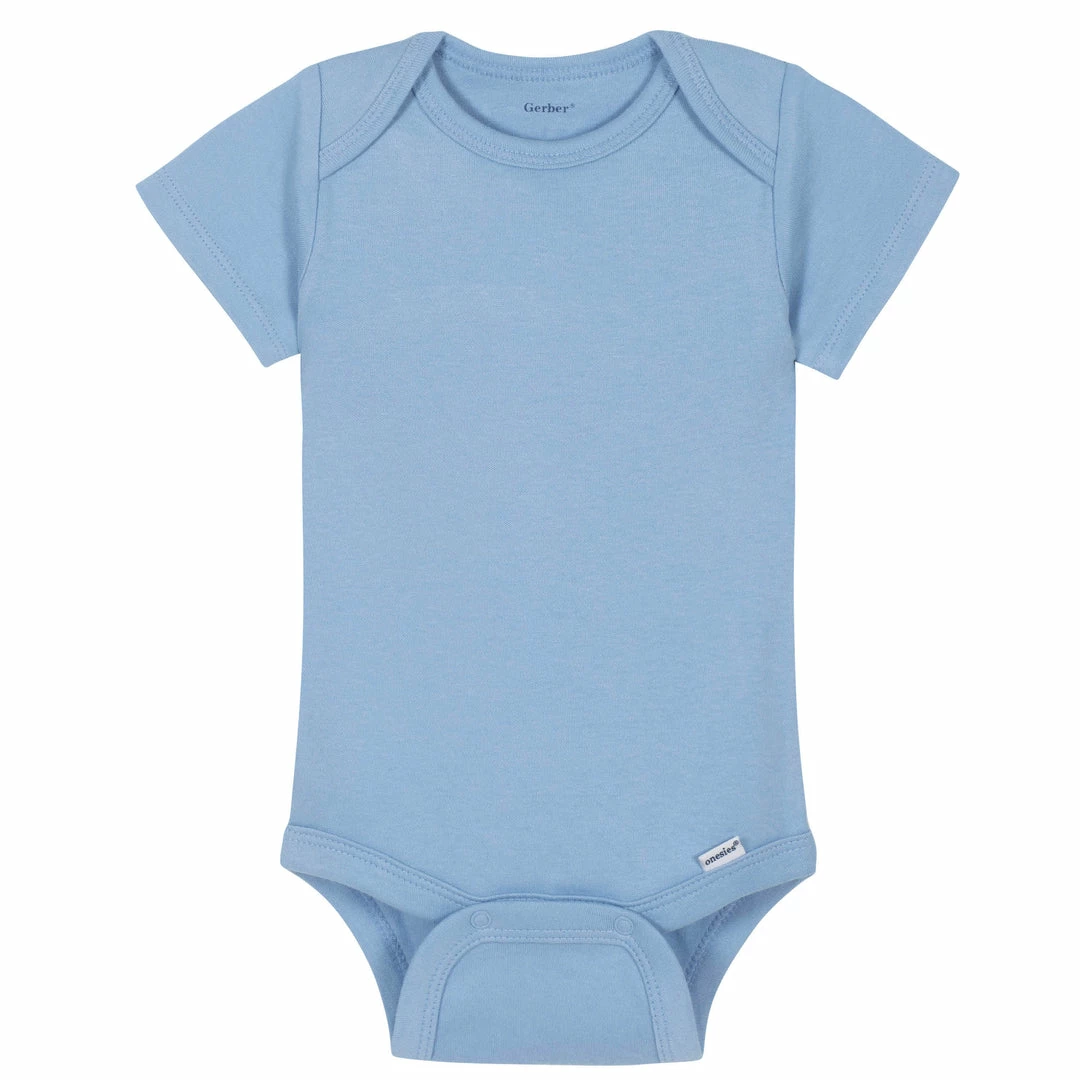 Brand new 🧨 Gerber® Premium Short Sleeve Onesies® Bodysuit - Light Blue Solid Essentials ⭐ 1 Gerber® Premium Short Sleeve Onesies® Bodysuit - Light Blue Solid Essentials