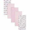 Gerber® 5-Pack Baby Girls Elephants Flannel Receiving Blankets BabyPreemie - 24M
