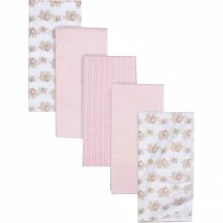 Gerber® 5-Pack Baby Girls Elephants Flannel Receiving Blankets BabyPreemie - 24M