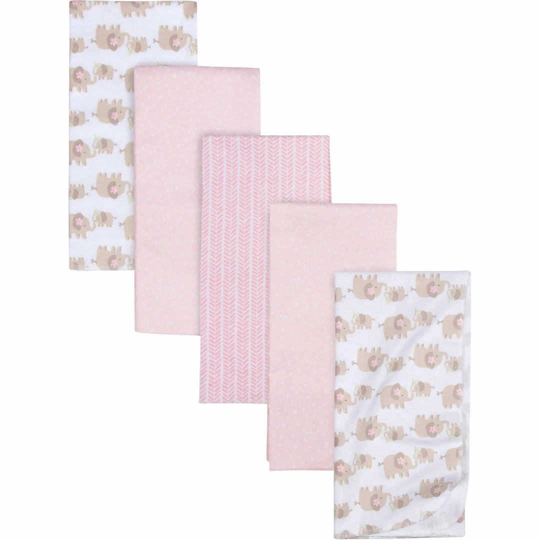 Deals 🥰 Gerber® 5-Pack Baby 👧 Girls Elephants Flannel Receiving Blankets BabyPreemie - 24M ✨ 1 Gerber® 5-Pack Baby Girls Elephants Flannel Receiving Blankets BabyPreemie - 24M