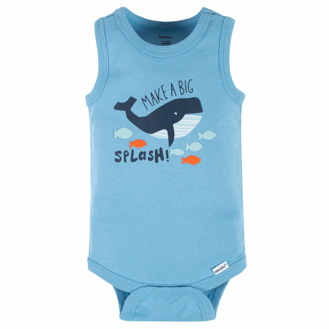 Coupon ✨ Gerber® 4-Pack Baby Boys Sea Friends Tank Onesies® Bodysuits 🔔 5 Gerber® 4-Pack Baby Boys Sea Friends Tank Onesies® Bodysuits