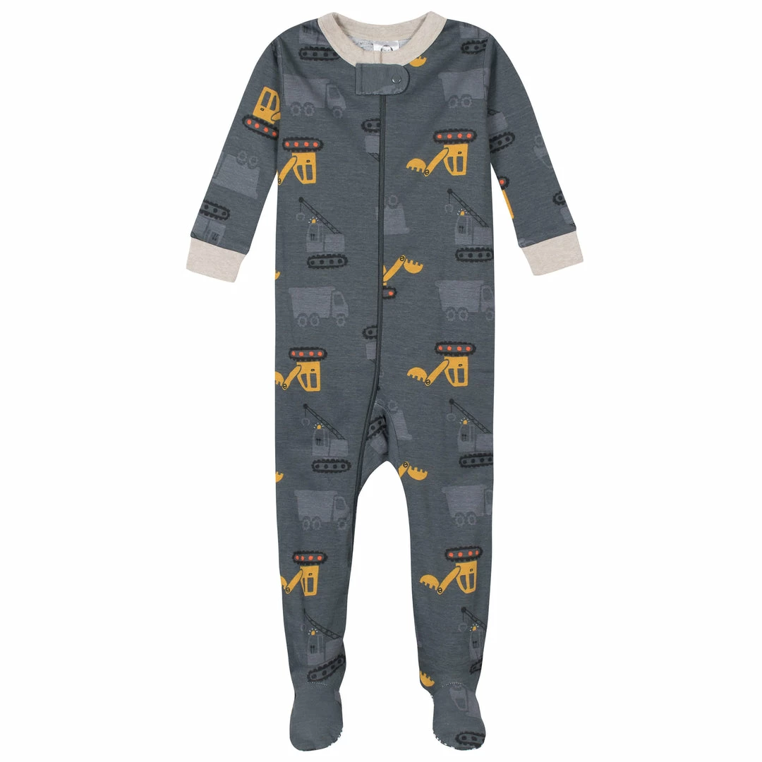 Outlet 💯 Gerber® 2-Pack Baby & Toddler Boys Construction Trucks Snug Fit Footed Cotton Pajamas 🌟 2 Gerber® 2-Pack Baby & Toddler Boys Construction Trucks Snug Fit Footed Cotton Pajamas