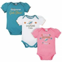 NFL Miami Dolphins Baby Girls Short Sleeve Bodysuits