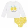 Gerber® 2-Piece Baby & Toddler Girls Lemon Squeeze Rash Guard & Swim Bottoms Set