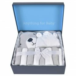 Gerber® Bath 10-Piece Baby & Toddler Boys Bear Hooded Towel, Robe, & Washcloths Set