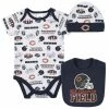 NFL Chicago Bears 3-Piece Baby Boys Bodysuit, Bib, And Cap Set BabyPreemie - 24M