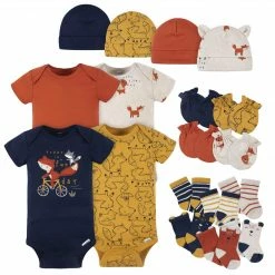 Gerber® BabyPreemie - 24M 18-Piece Baby Boys Fox Onesies® Bodysuit, Mitten, Cap, & Sock Set