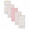 Gerber® 5-Pack Baby Girls Pink Safari Flannel Receiving Blankets