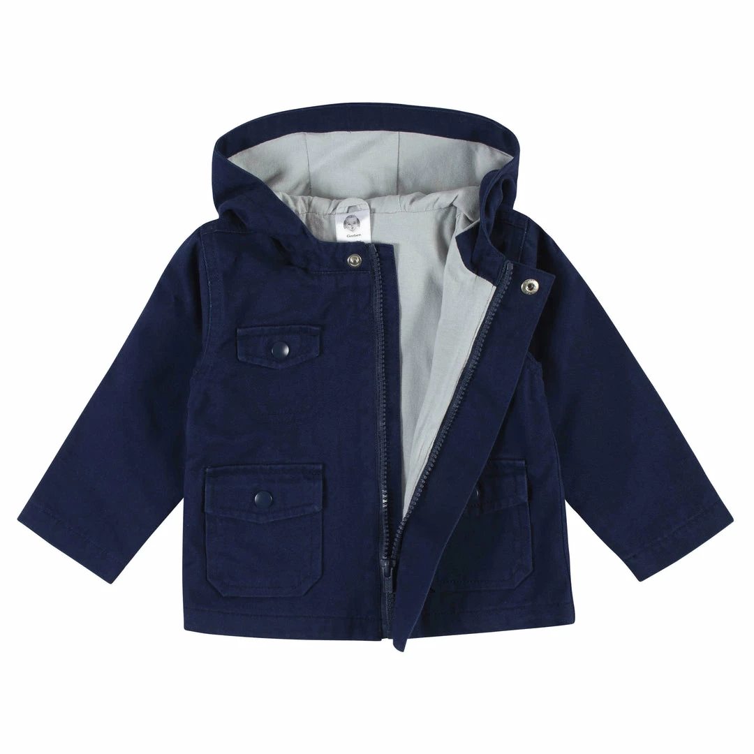 Best deal 😍 Gerber® Infant & Toddler Navy Hooded Cotton Twill Utility Jacket 😀 5 Gerber® Infant & Toddler Navy Hooded Cotton Twill Utility Jacket