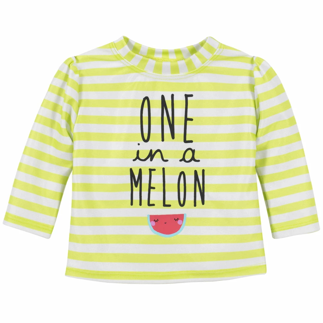 New 🔥 Gerber® 3-Piece 👧 Girls Watermelon Swim Bottoms, Rash Guard, & Hat Bundle BabyPreemie - 24M 😍 2 Gerber® 3-Piece Girls Watermelon Swim Bottoms, Rash Guard, & Hat Bundle BabyPreemie - 24M