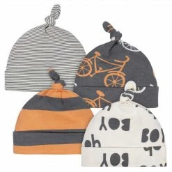 Gerber® 4-Pack Baby Boys Comfy Stretch Bicycle Caps