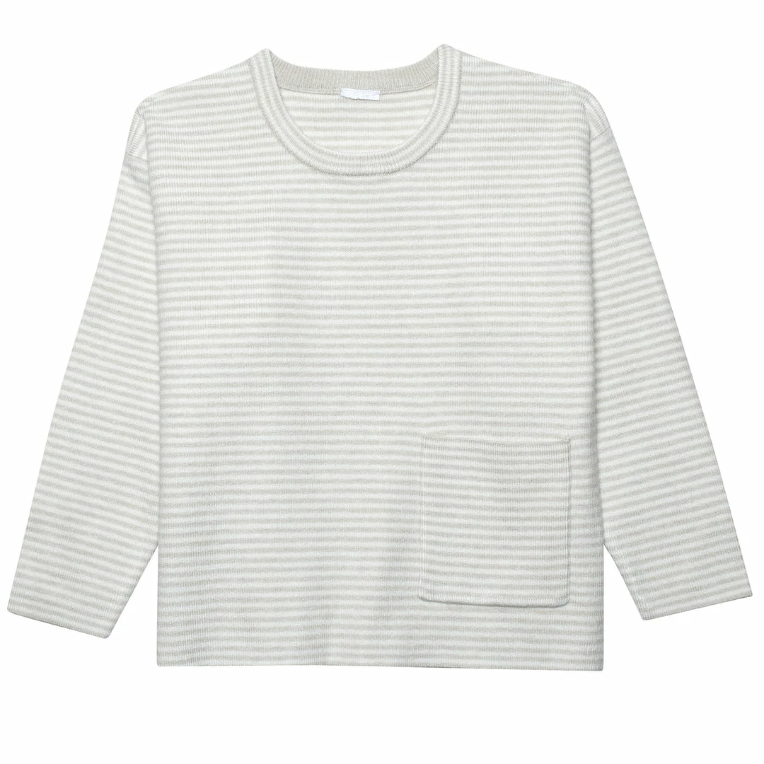 Deals 👍 Gerber® Kids Infant & Toddler Boys Oatmeal Heather Striped Sweater With Pocket BabyPreemie - 24M 😀 1 Gerber® Kids Infant & Toddler Boys Oatmeal Heather Striped Sweater With Pocket BabyPreemie - 24M