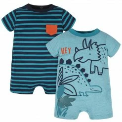 Gerber® 2-Pack Baby Boys Dino Blues Rompers See What's New