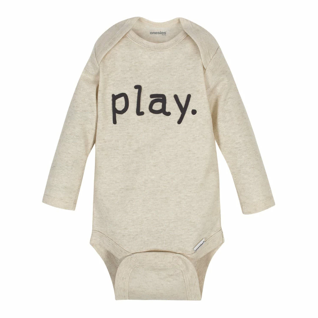 Discount 🎁 6-Pack Baby Neutral Words Long Sleeve Onesies® Brand Bodysuits 😀 3 6-Pack Baby Neutral Words Long Sleeve Onesies® Brand Bodysuits